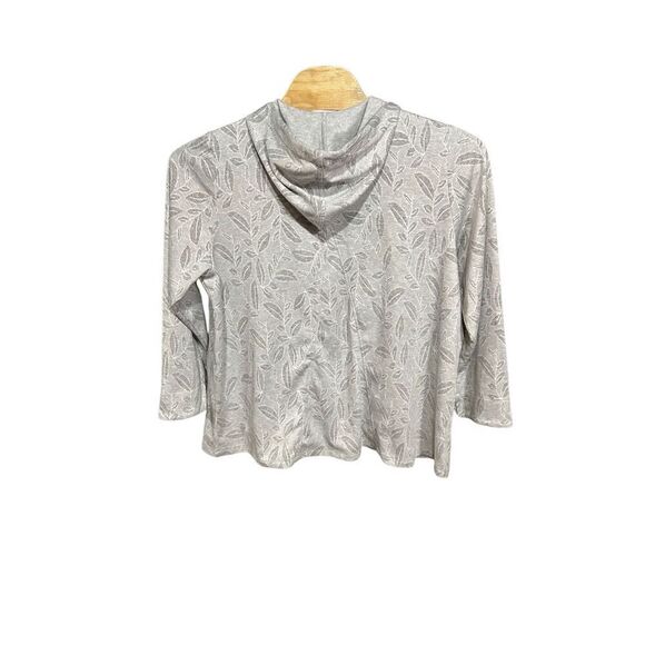 Women’s Grey Soft Surroundings Floral Zip Up Sweater Size 2XL - Picture 2 of 6